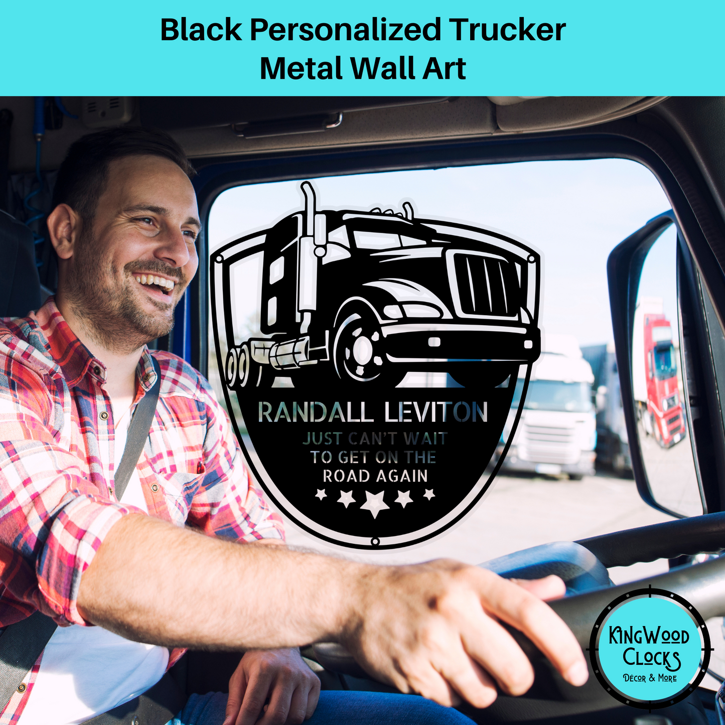 Personalized Trucker Metal Wall Art