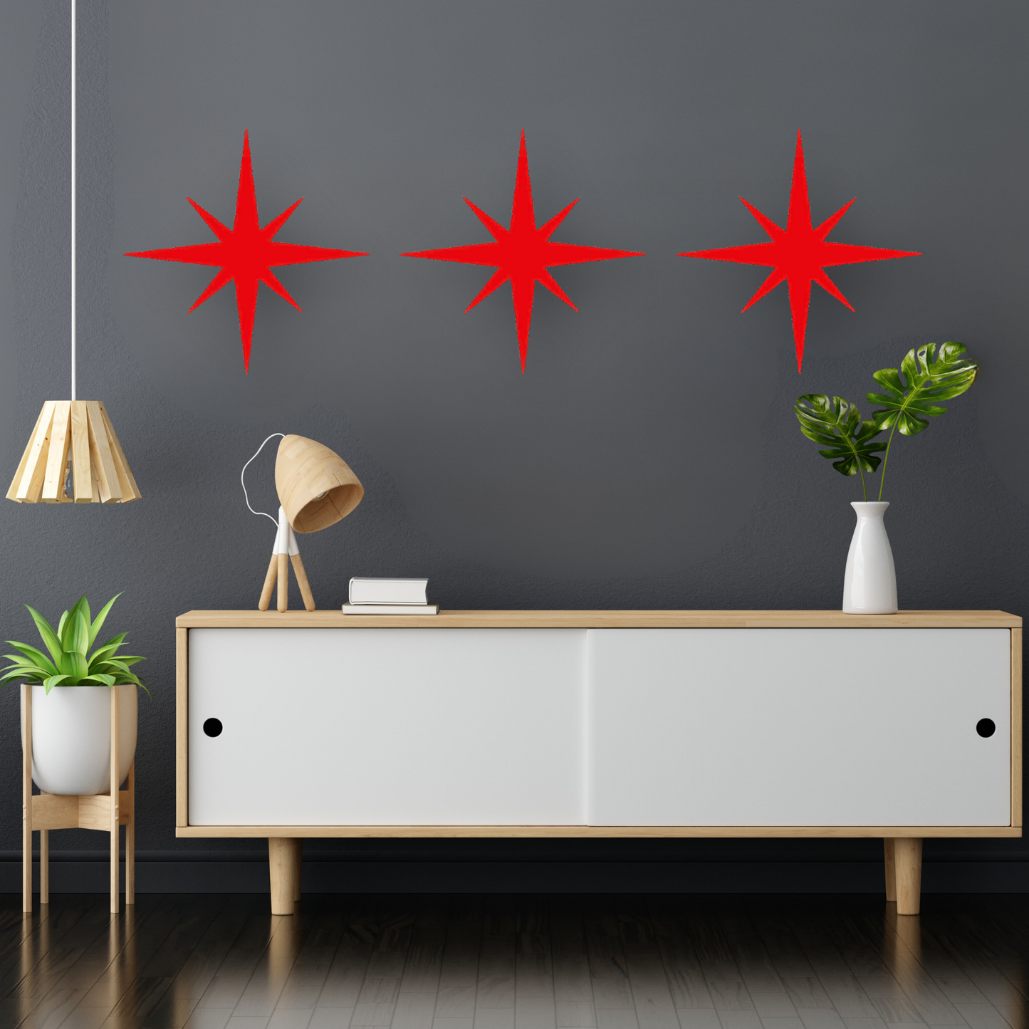 Mid Century Modern Starburst Decor Metal Wall Art