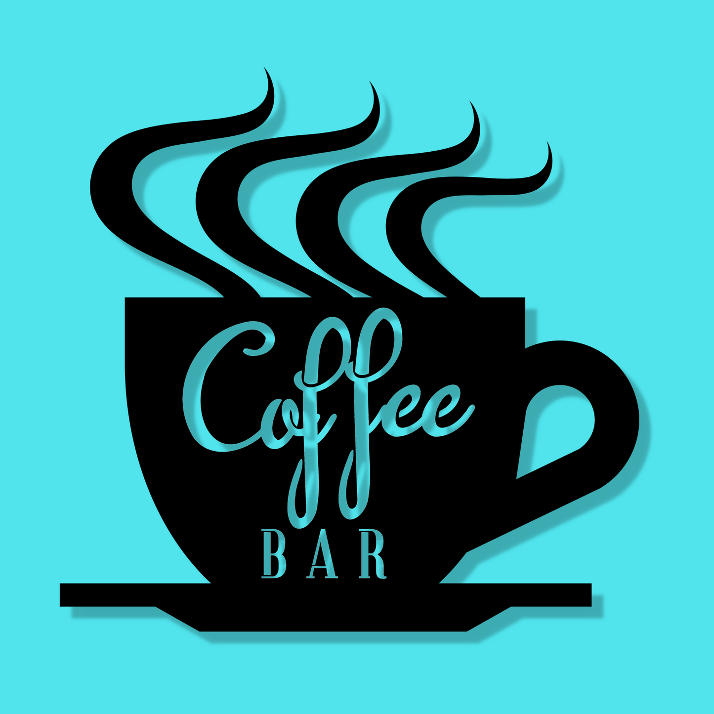 Coffee Bar Metal Wall Art in black