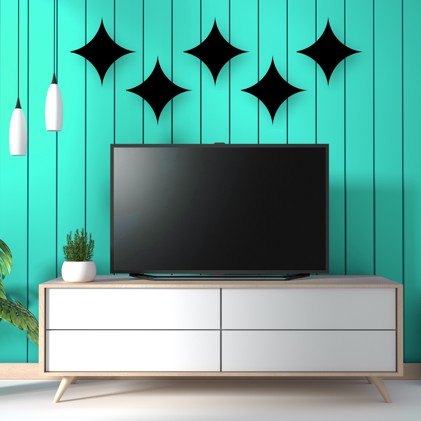 Mid Century Modern Starburst Decor Metal Wall Art