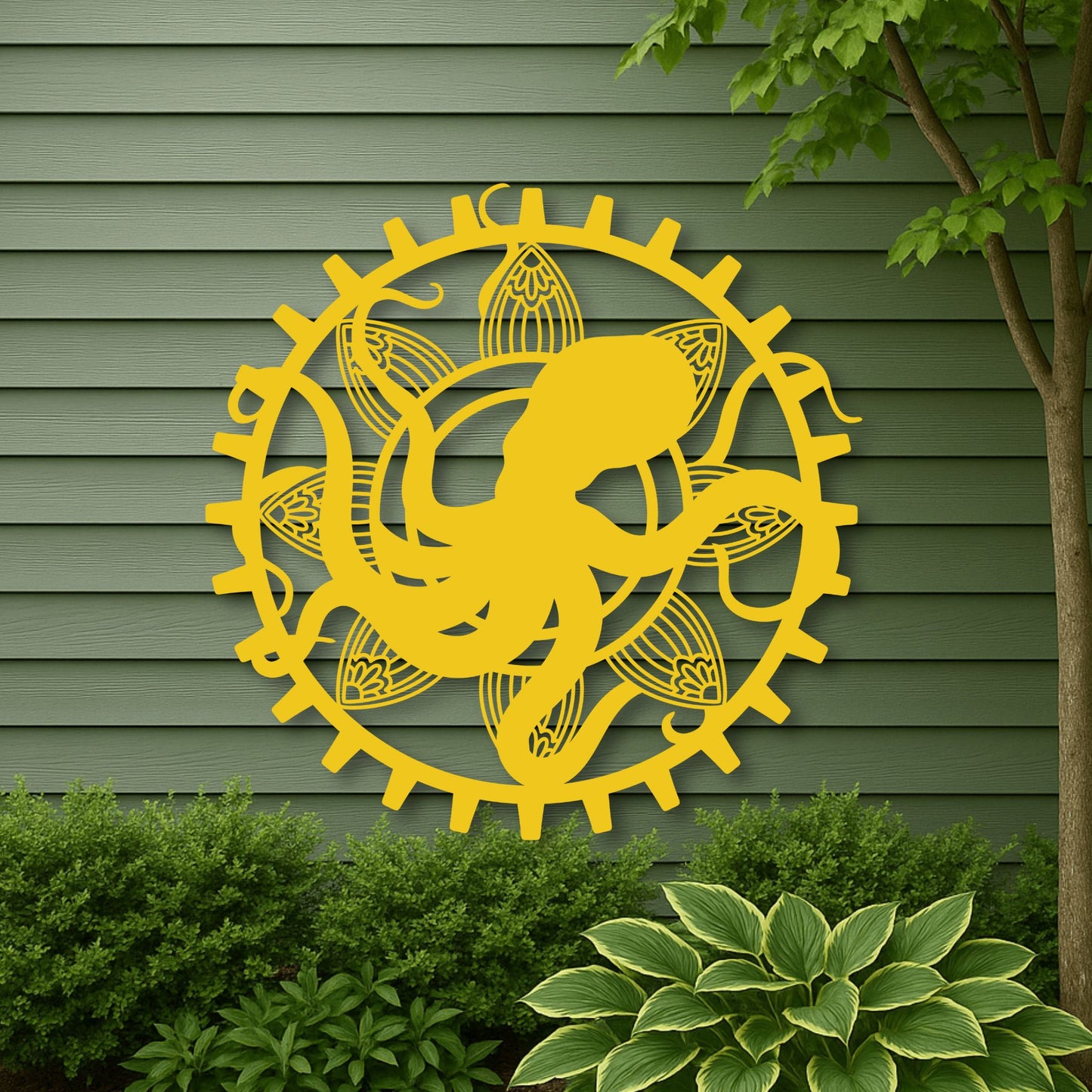 Octopus Mandala Metal Wall Art