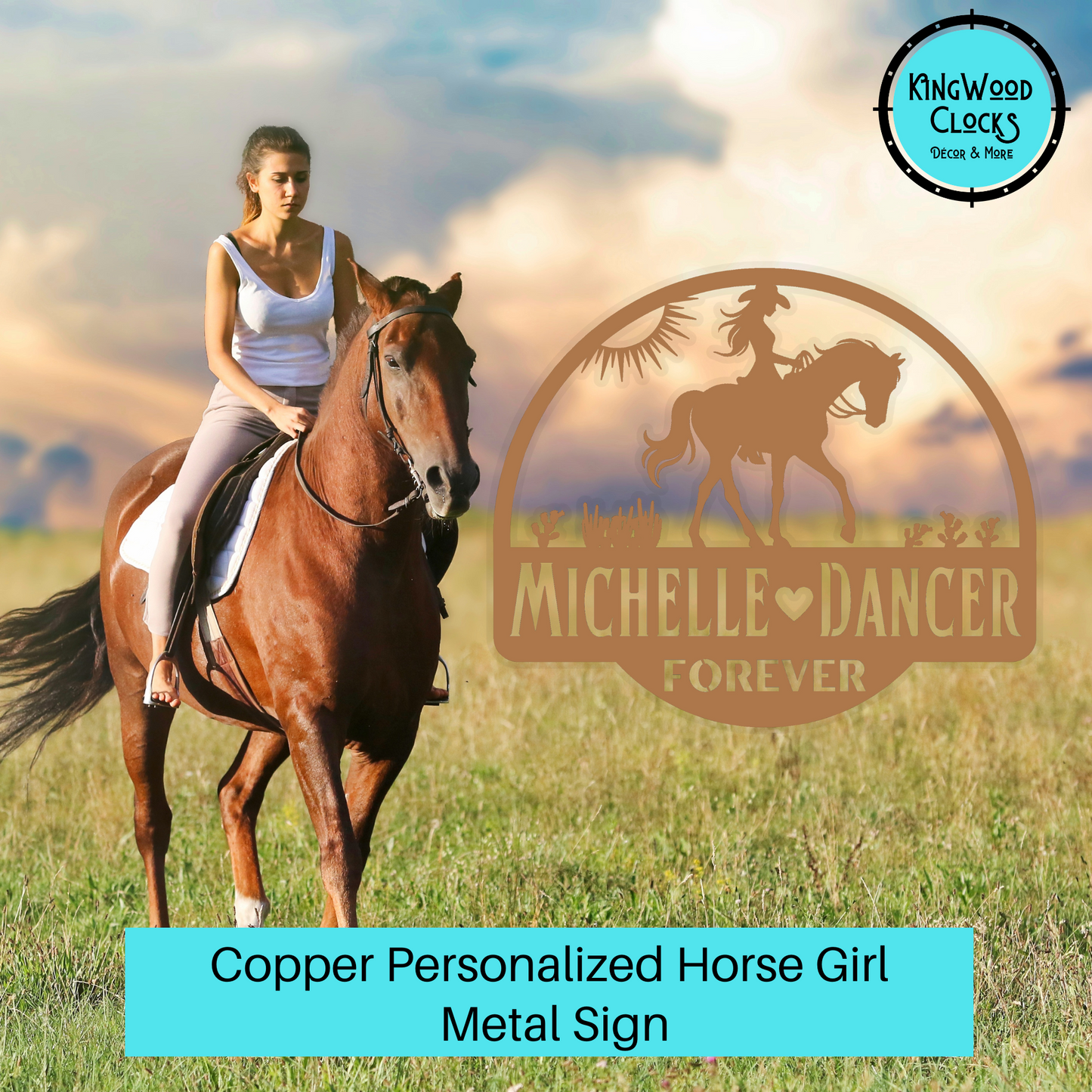 Personalized Horse Girl Metal Sign