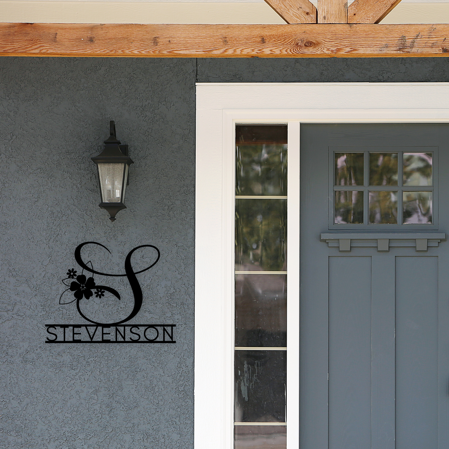 Personalized Floral Monogram Metal Sign