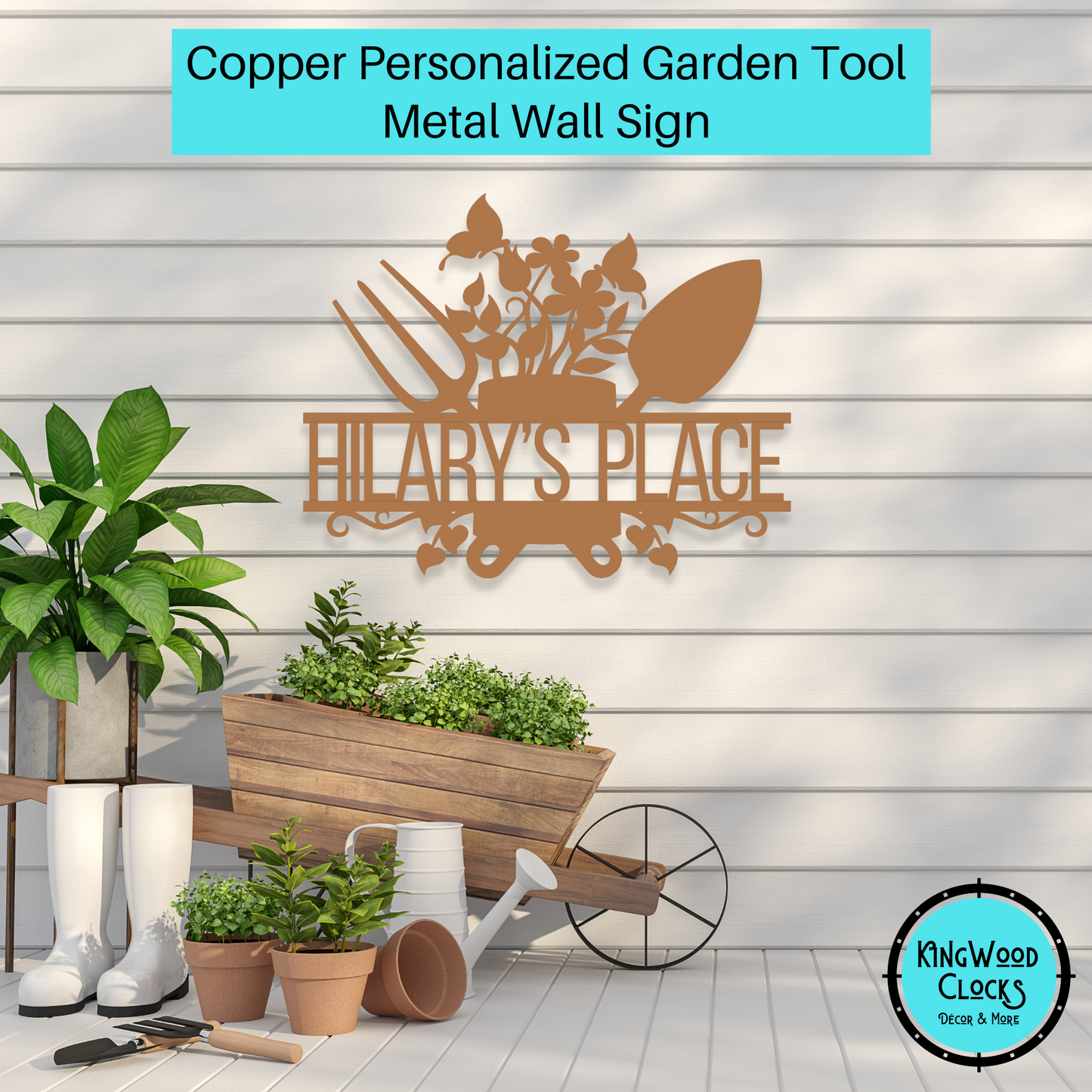 Personalized Garden Tool Metal Wall Art