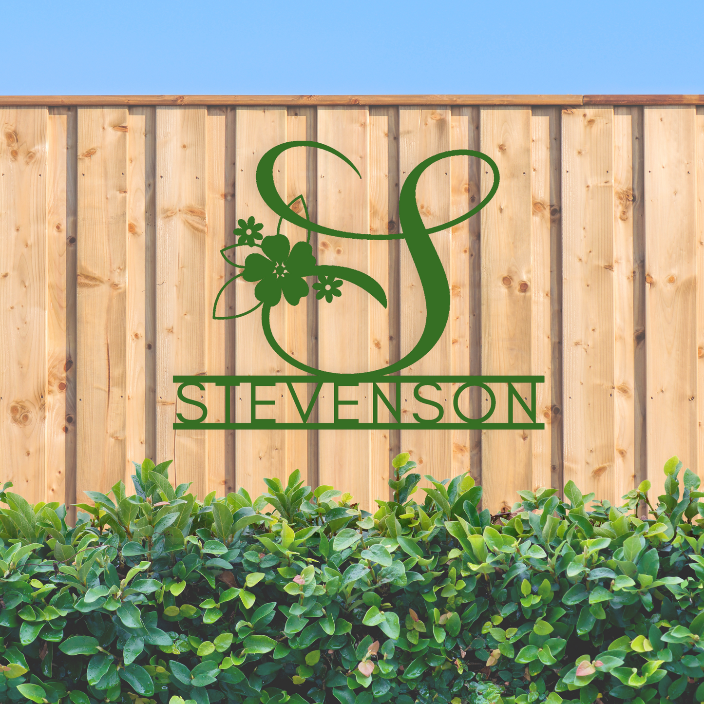 Personalized Floral Monogram Metal Sign