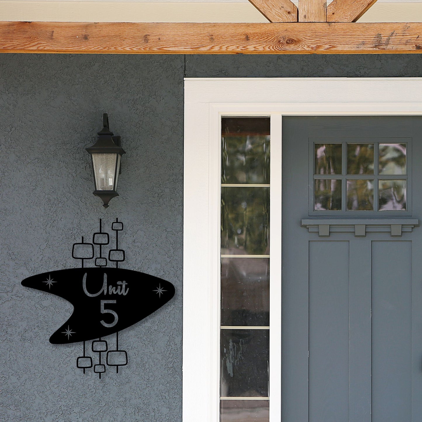 Mid Century Modern Boomerang Address Sign, Retro 50s outdoor Decor, Personalized MCM Vintage Address Porch