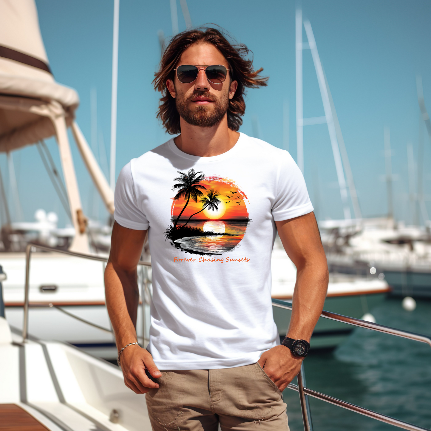 Chasing Sunsets T-shirt, Unisex, Beachy Summertime Vibes, Orange Sunset Rays, Matching Family Tees, Twin Girls Vacation Outfit, Gift For Her