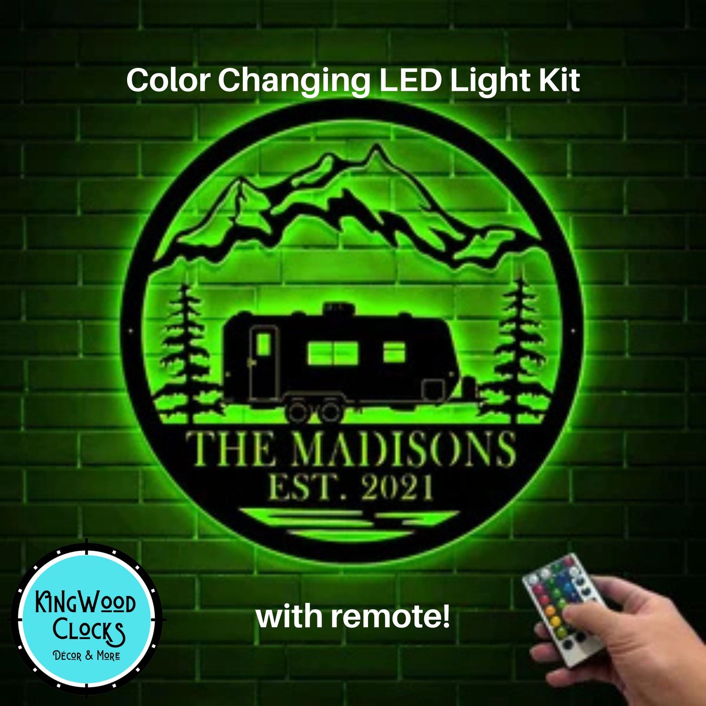 Color Changing LED Light Kit for 24"-48" Metal Wall Art, Installed w/ Remote