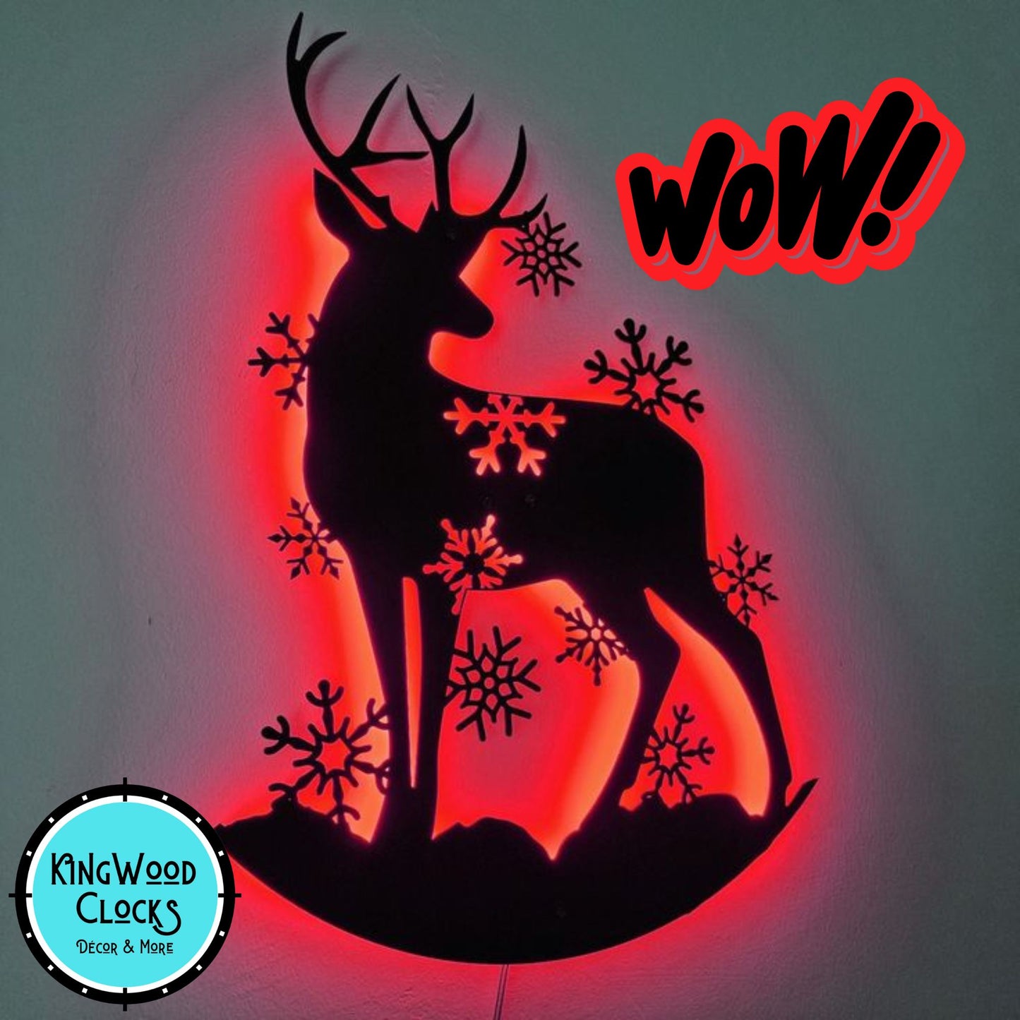 Color Changing LED Light Kit for 24"-48" Metal Wall Art, Installed w/ Remote