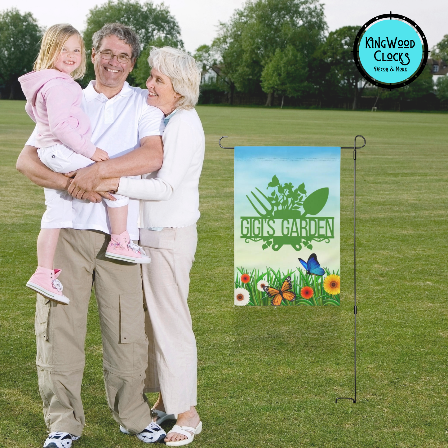Personalized Blossoms & Butterflies Flag, Gardening Tools Lawn Banner, Retirement Gift For Grandma, Housewarming Gift, Gardner's Haven Sign