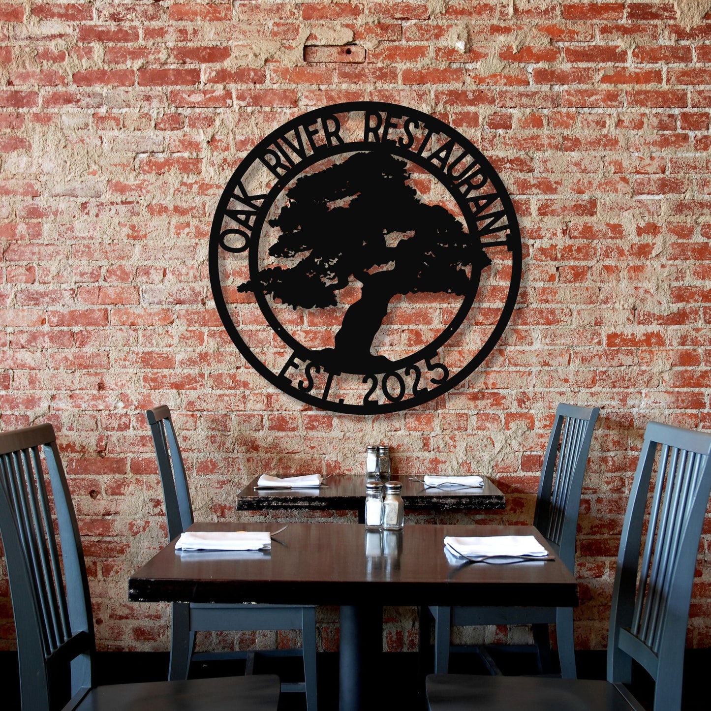 Personalized Oak Tree Of Metal Wall Sign