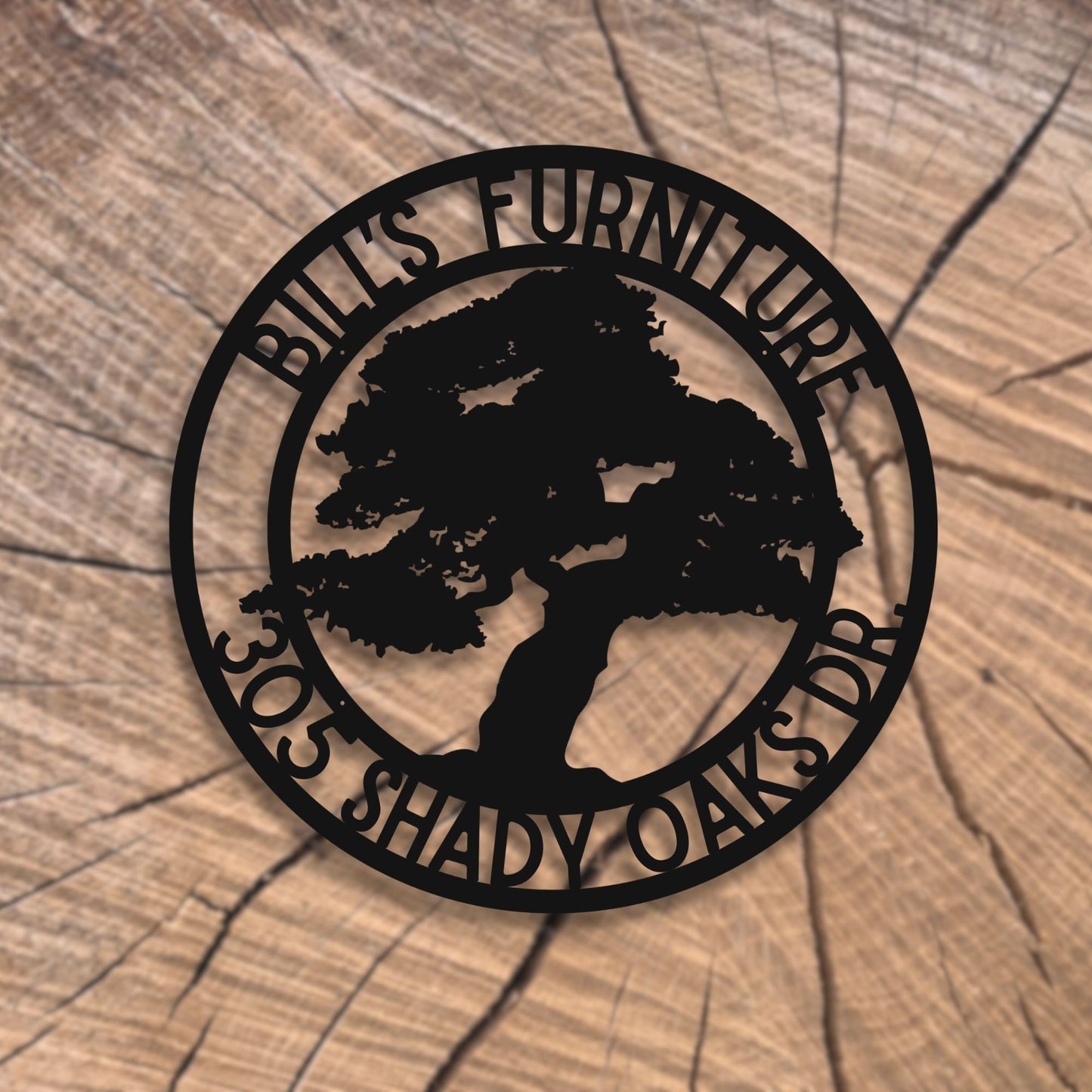 Personalized Oak Tree Of Metal Wall Sign