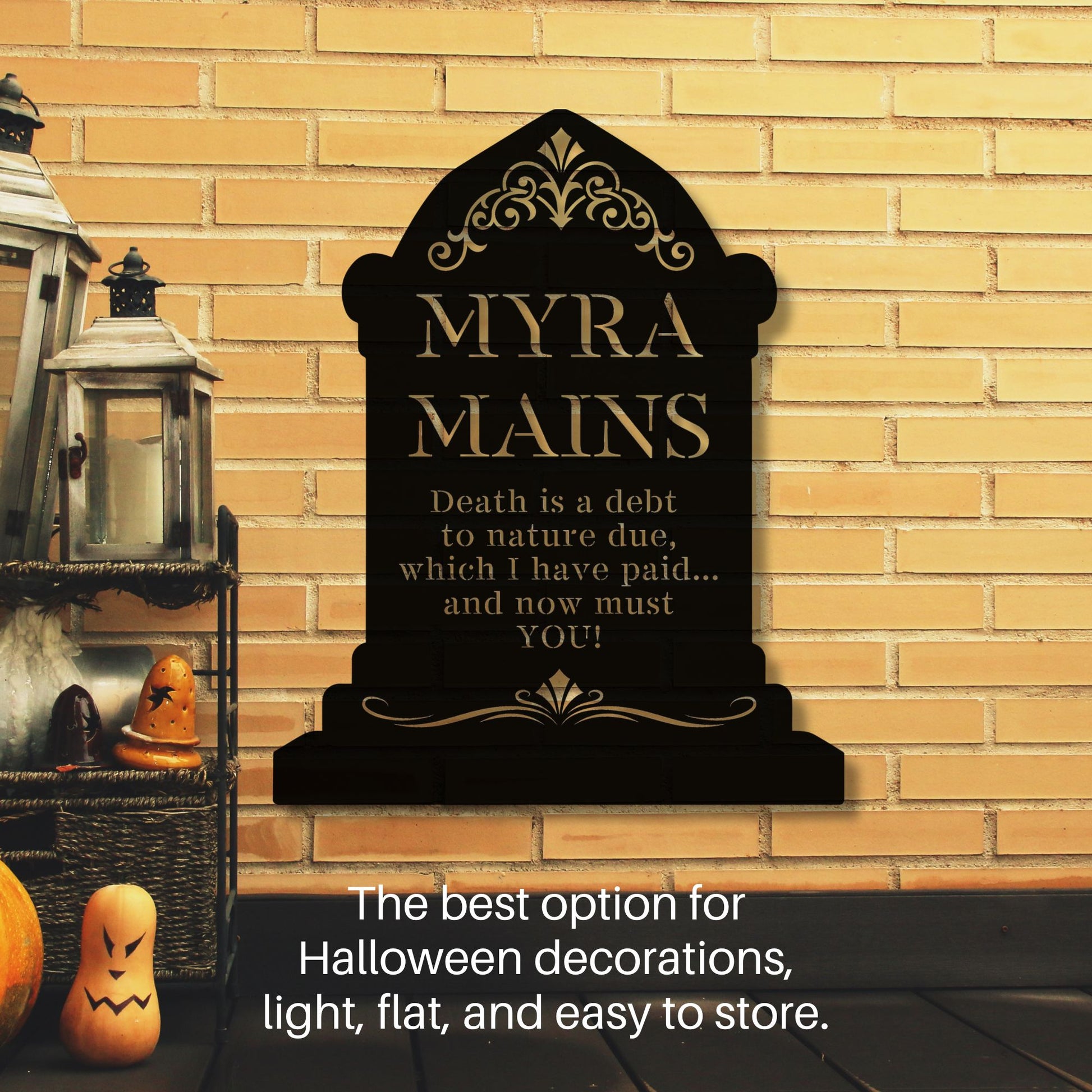 Personalized Gravestone Metal Art, Funny 40th Birthday Decorations, Custom Cemetery Graveyard Tombstone Gift for Him, Gothic Halloween Decor
