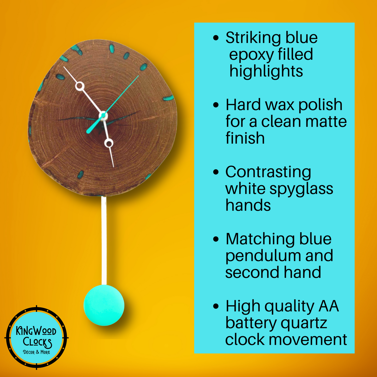SOLD - Mesquite Wood Pendulum Wall Clock