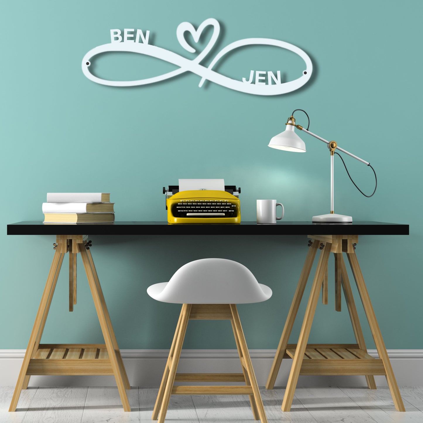 Personalized Infinity Heart Metal Wall Art