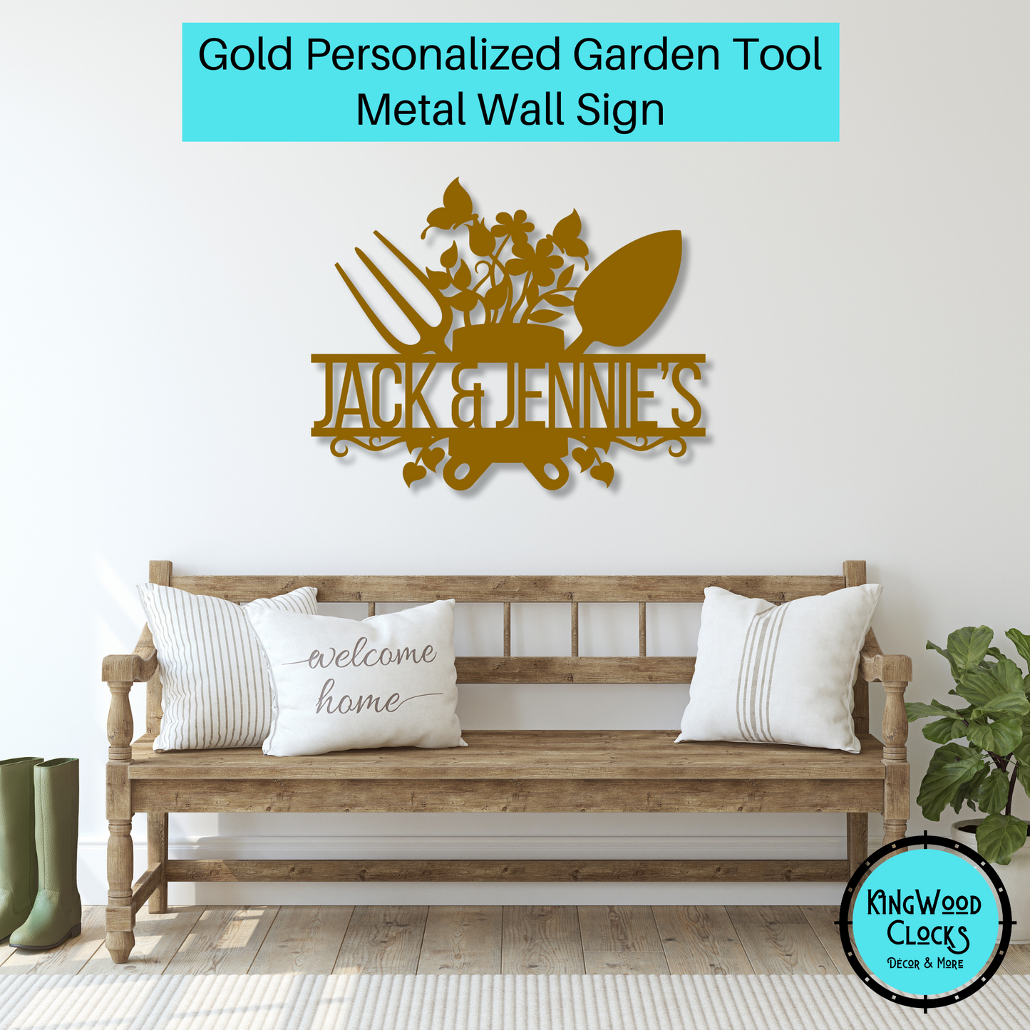 Personalized Garden Tool Metal Wall Art