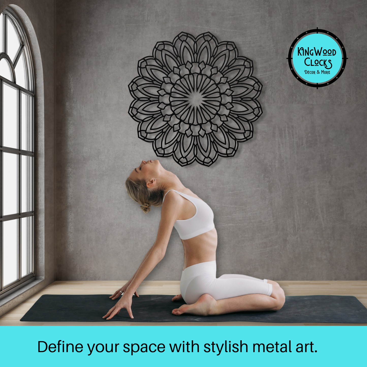 Floral Mandala Metal Wall Art, Large Living Room Wall Art, Bohemian Flower Wall Hanging Decor, Housewarming Gift Idea, Yoga Meditation Space