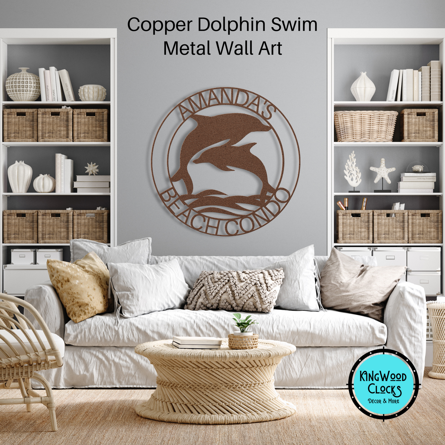Dolphin Swim Metal Wall Art, Personalized Family Name Sign, Beach Home Address, Ocean Decor, Dolphin Lover Gift Sign, Established Date Hanging