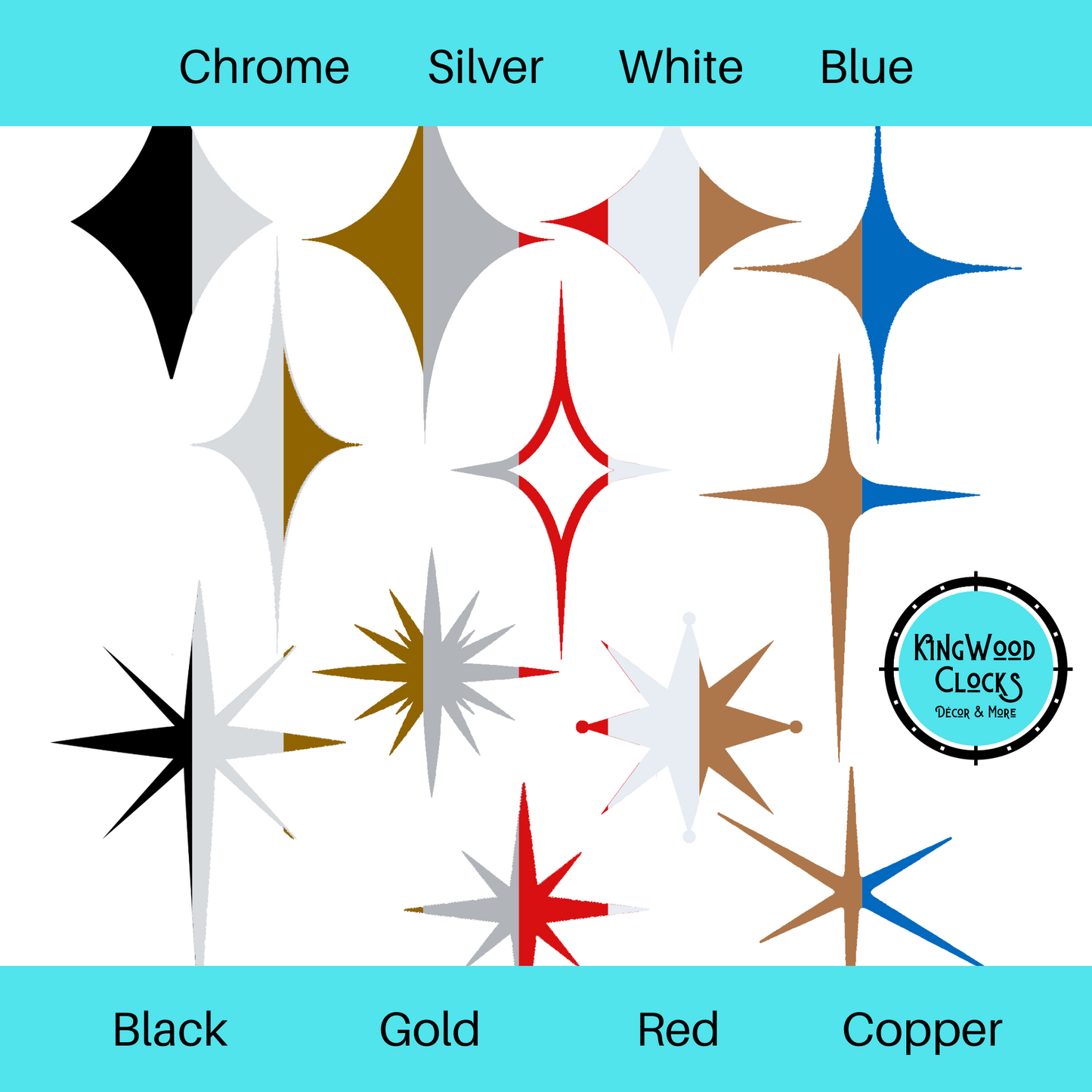 Mid Century Modern Starburst Decor Metal Wall Art
