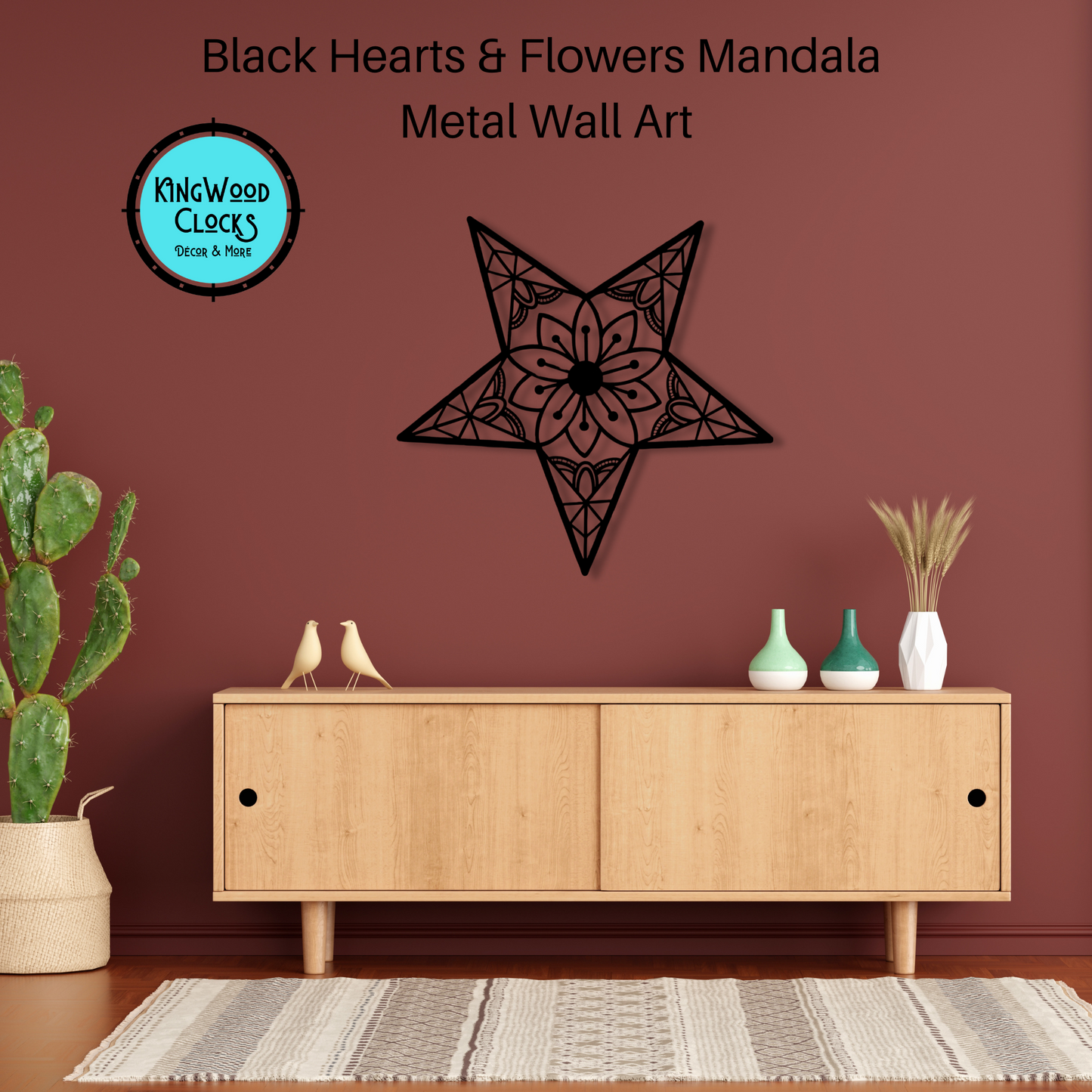 Star Power Mandala Metal Wall Art, Wall Decor, Large Living Room Wall Art, Bohemian Wall Hanging Artwork, Flower Wall Art, Spiritual Gifts