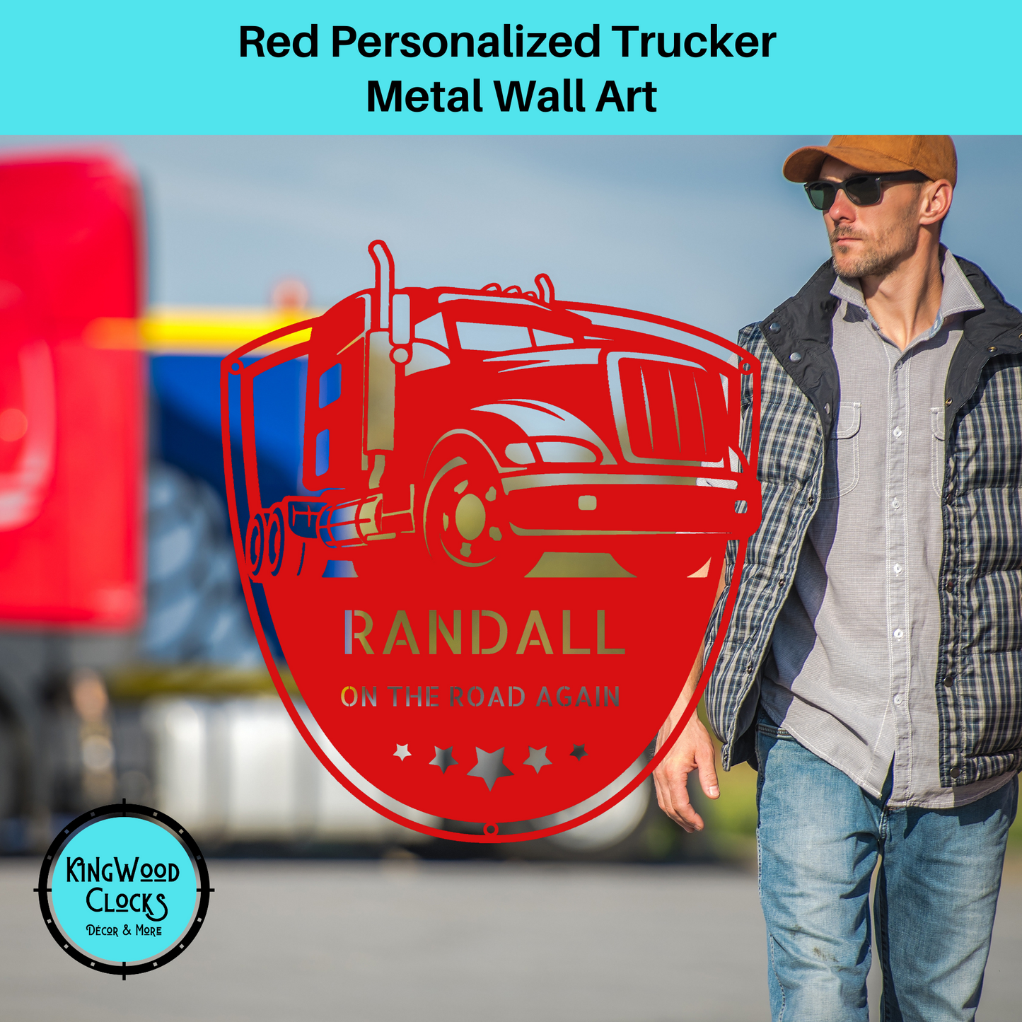 Personalized Trucker Metal Wall Art