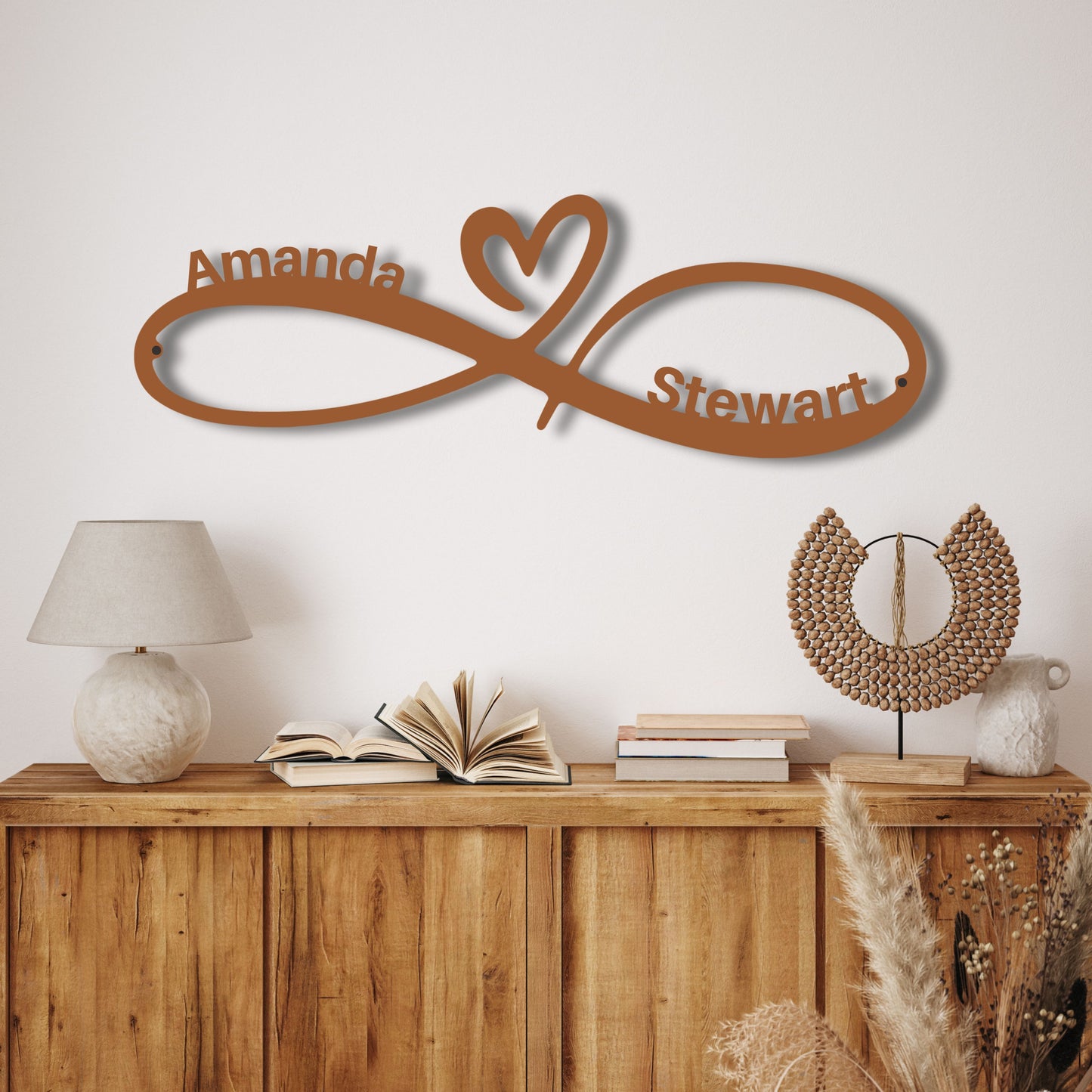 Personalized Infinity Heart Metal Wall Art