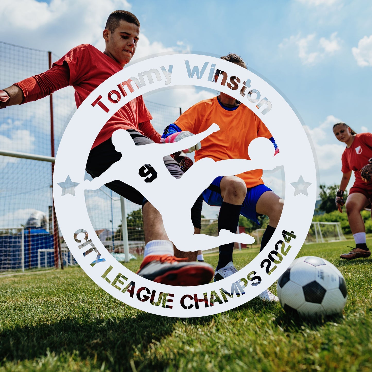 Personalized Soccer Player Metal Wall Art, Football Star Wall Hanging Trophy Plaque, Teen Boy Bedroom Decor, Custom Sports Award for Men