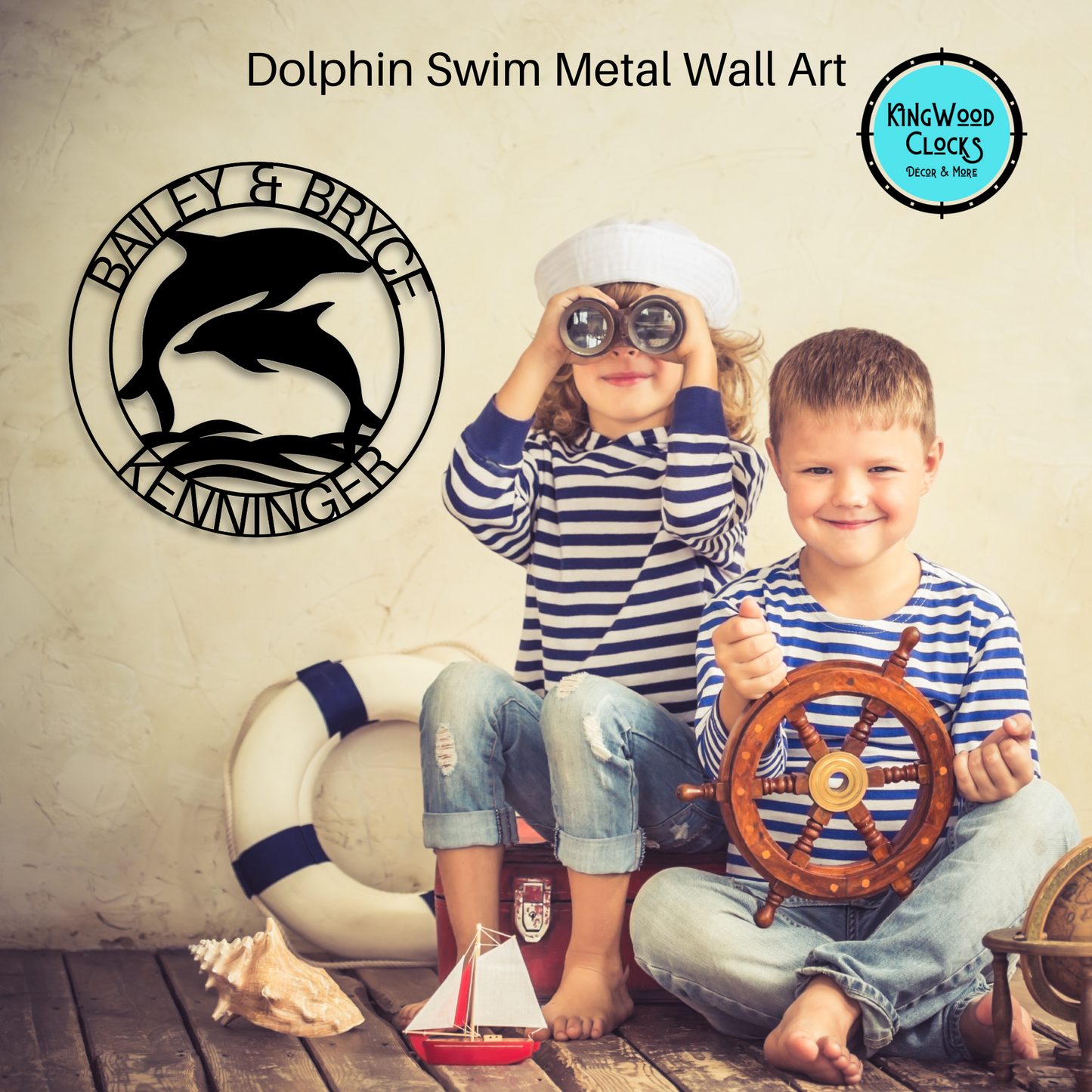 Dolphin Swim Metal Wall Art, Personalized Family Name Sign, Beach Home Address, Ocean Decor, Dolphin Lover Gift Sign, Established Date Hanging