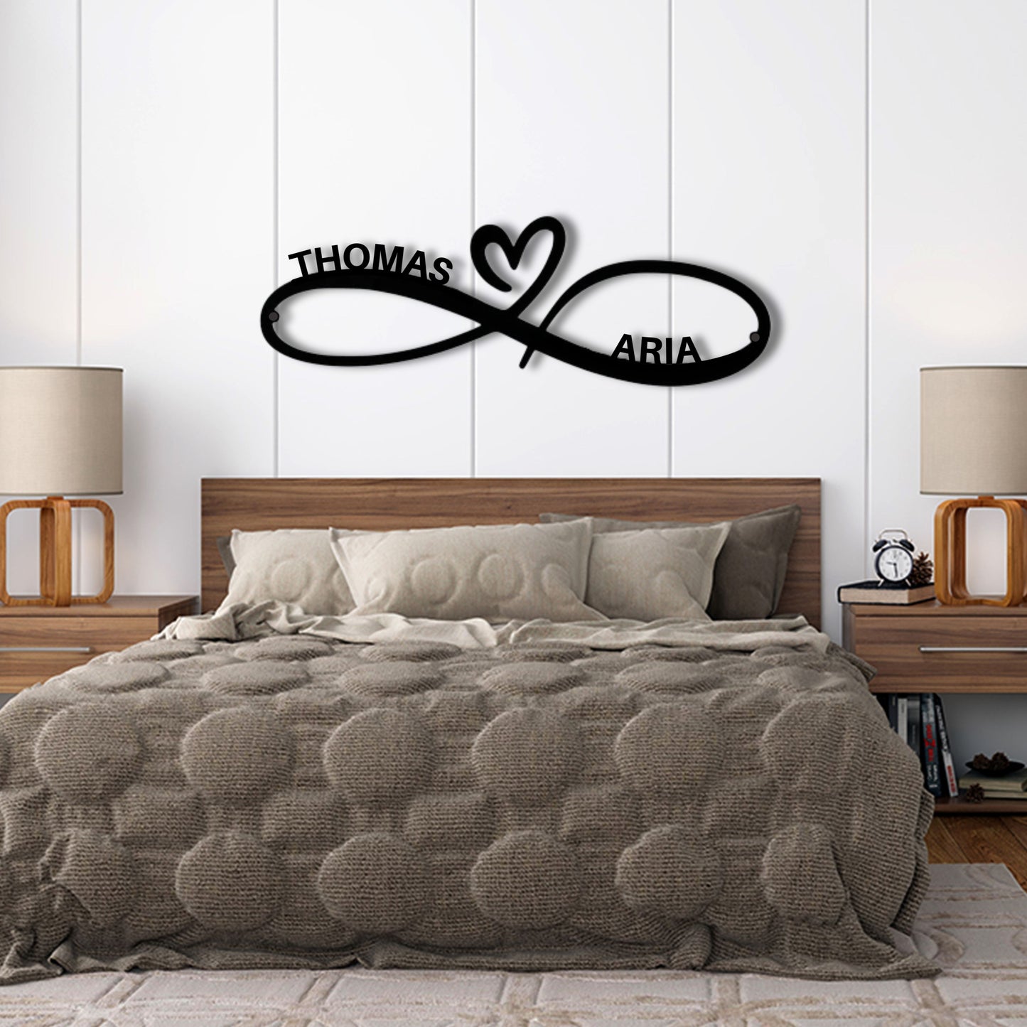 Personalized Infinity Heart Metal Wall Art
