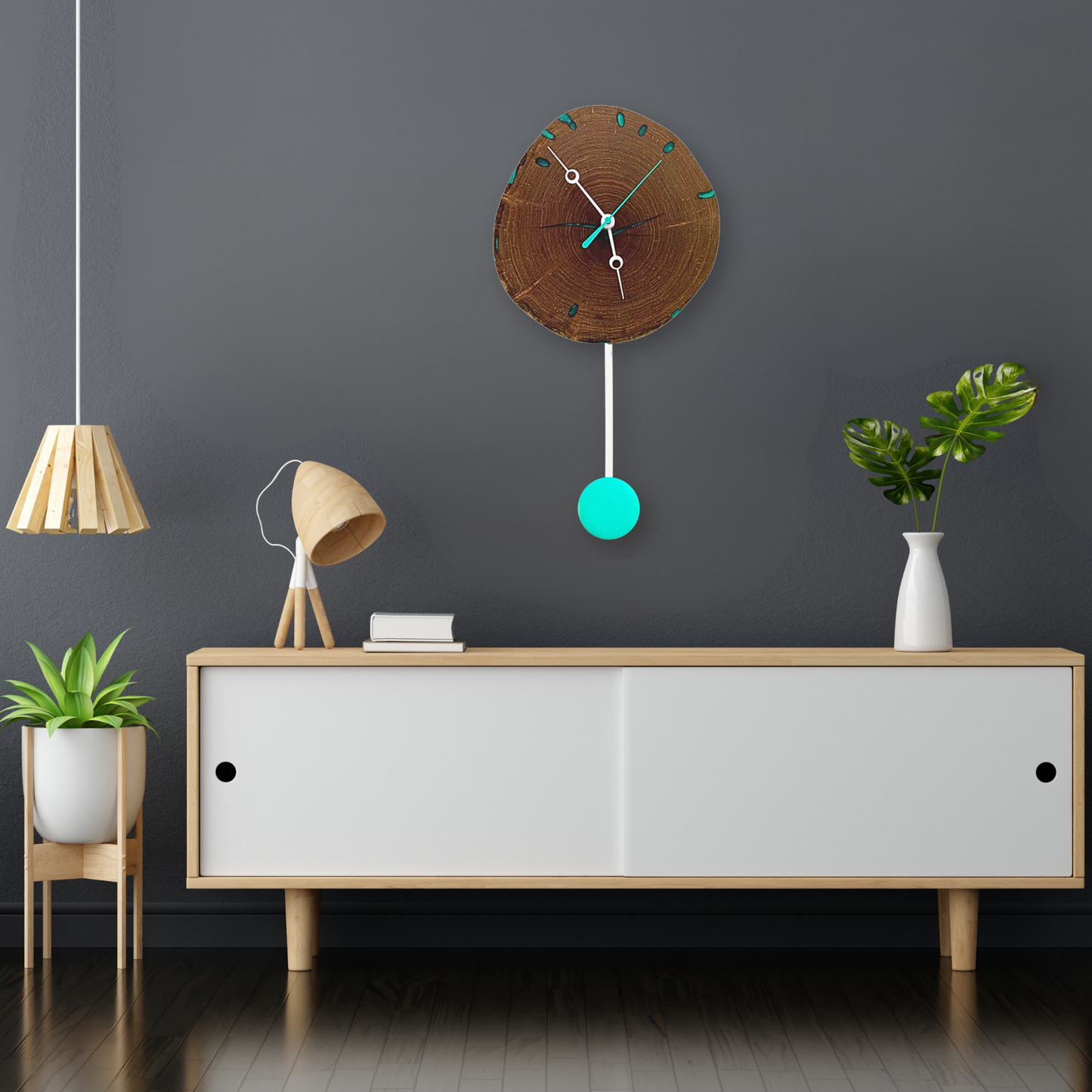 SOLD - Mesquite Wood Pendulum Wall Clock