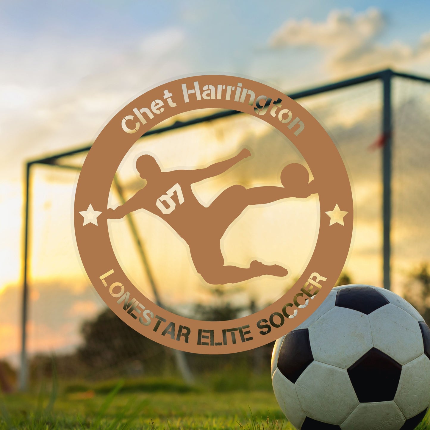 Personalized Soccer Player Metal Wall Art, Football Star Wall Hanging Trophy Plaque, Teen Boy Bedroom Decor, Custom Sports Award for Men