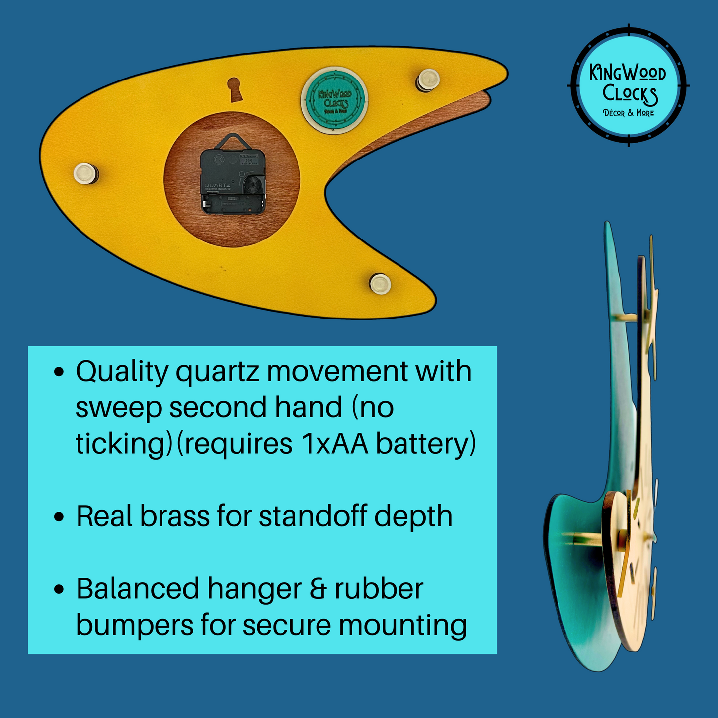 Mid Century Modern Boomerang Clock