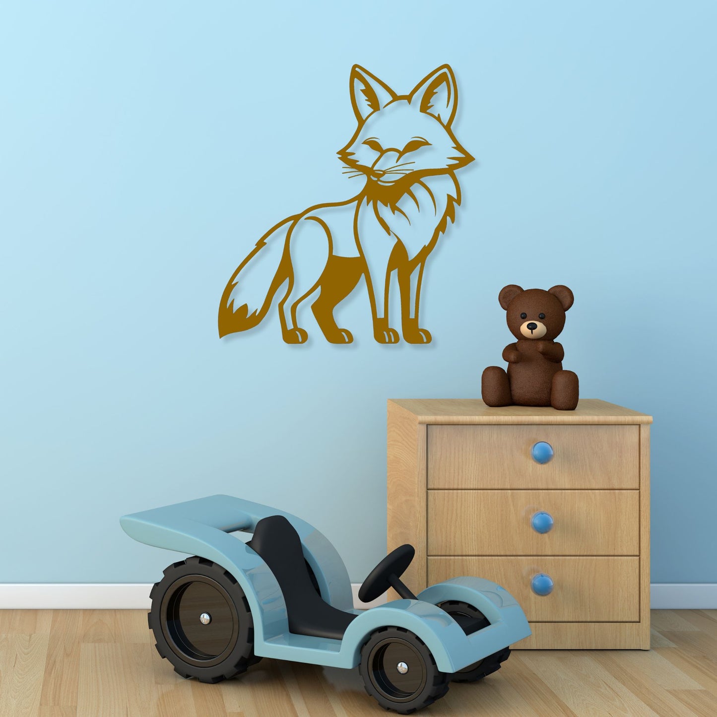 Sly Fox Metal Wall Art, Kids Bedroom Decor, Animal Theme Playroom, Over The Bed Sign, Sons Birthday Gift, Grandson Gift