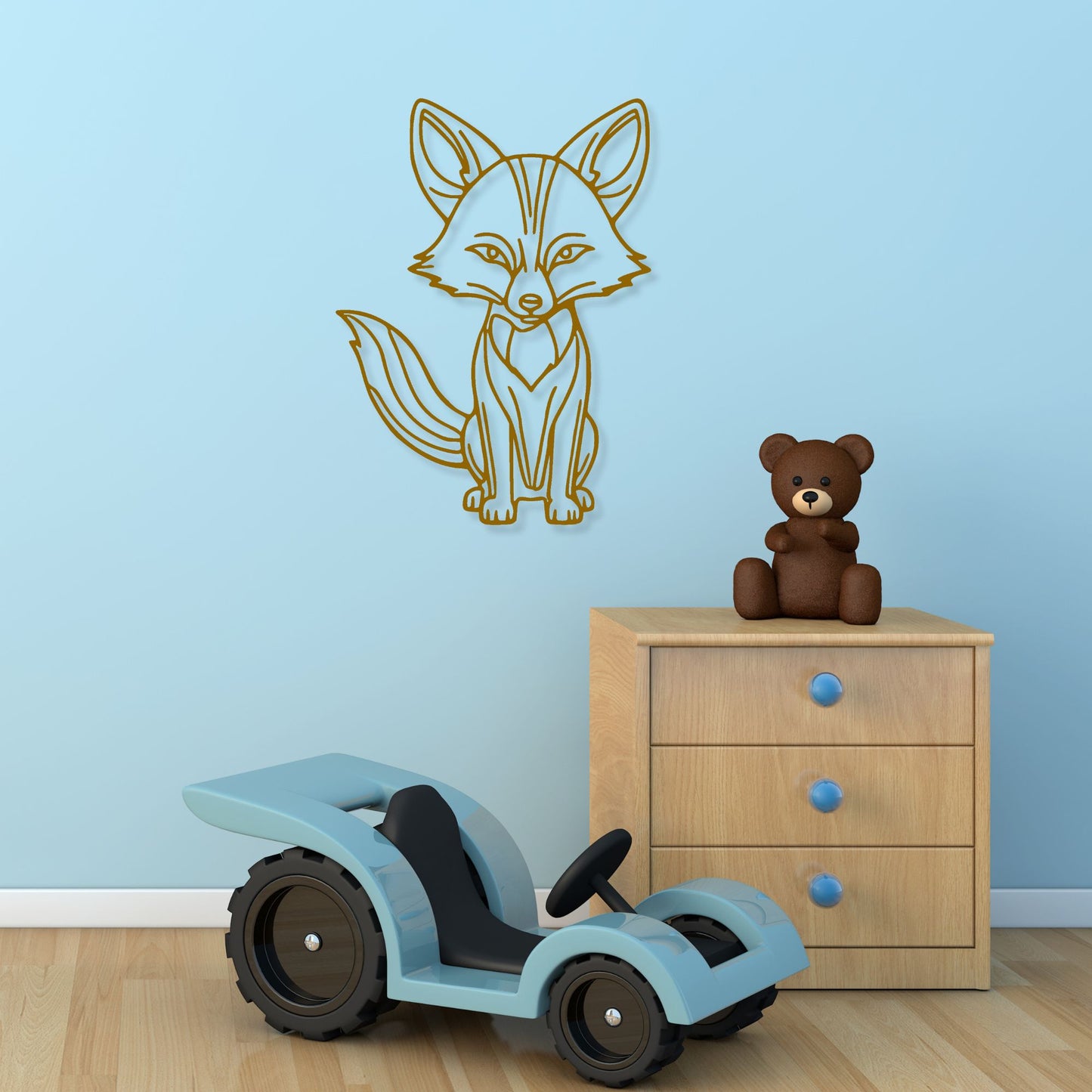 Clever Fox Metal Wall Art