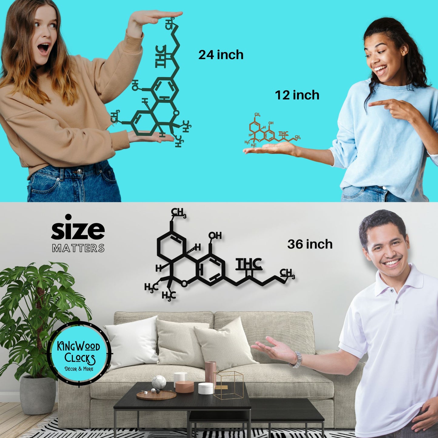 Marijuana Molecule Metal Wall Art, Cannabis Smoke Room Decor