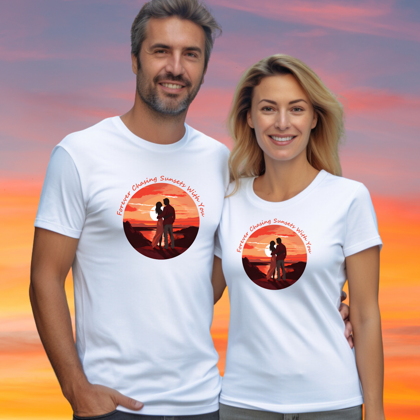 Chasing Sunsets With You T-shirt, Unisex, Matching Couple Vacation, Romantic Newlyweds, His and Hers Cruise Vacay Tee, Family Beach Trip