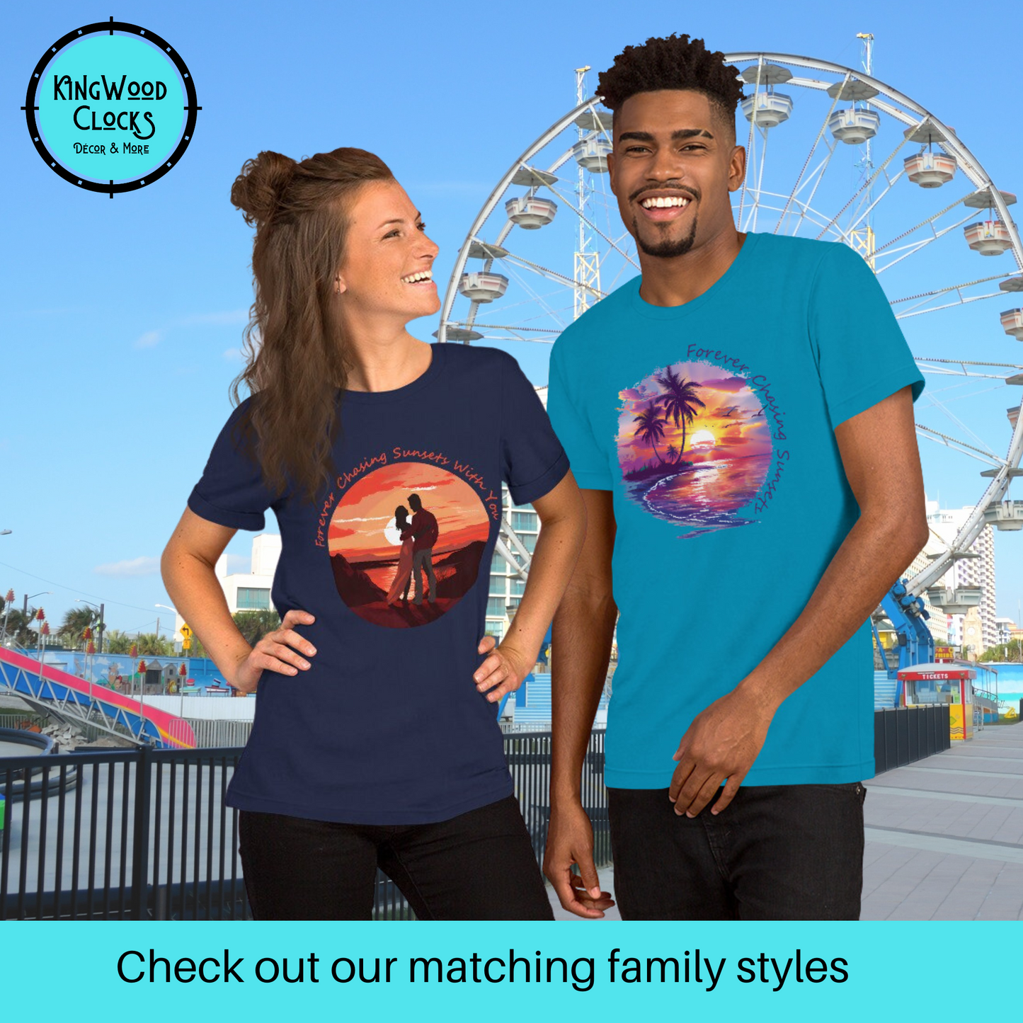 Chasing Sunsets With You T-shirt, Unisex, Matching Couple Vacation, Romantic Newlyweds, His and Hers Cruise Vacay Tee, Family Beach Trip