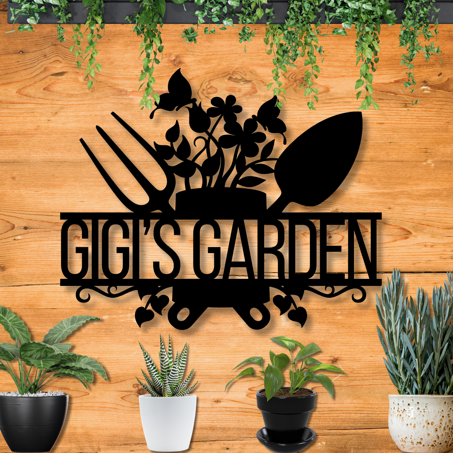 Personalized Garden Tool Metal Wall Art