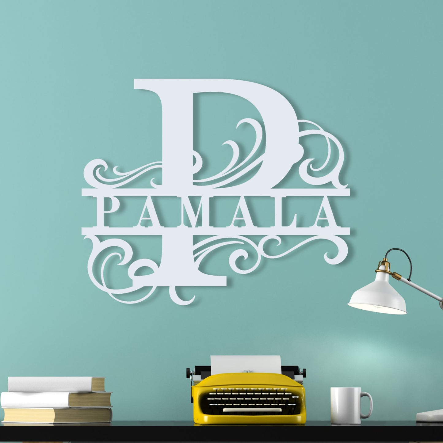 Personalized Fancy Monogram Metal Sign