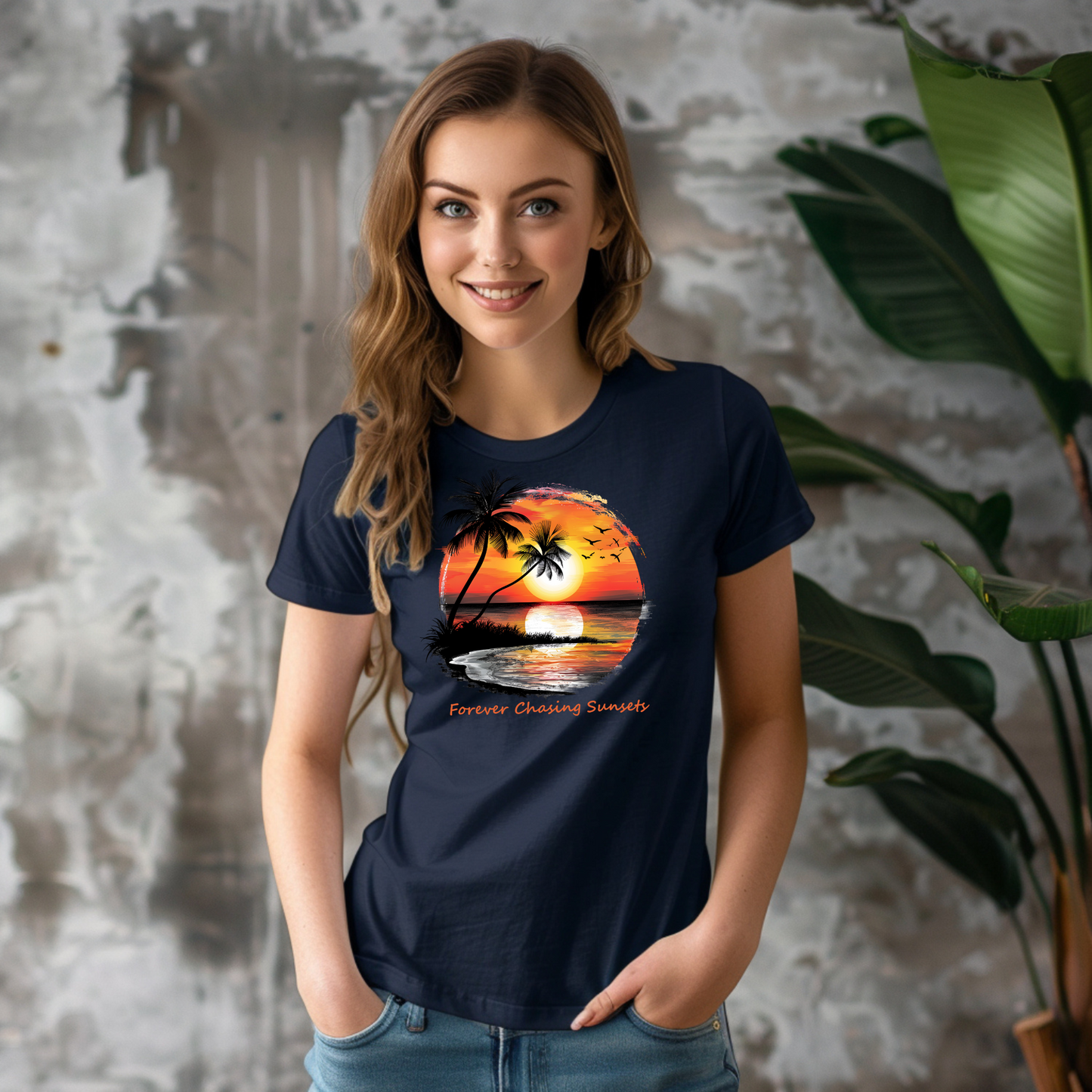 Chasing Sunsets T-shirt, Unisex, Beachy Summertime Vibes, Orange Sunset Rays, Matching Family Tees, Twin Girls Vacation Outfit, Gift For Her