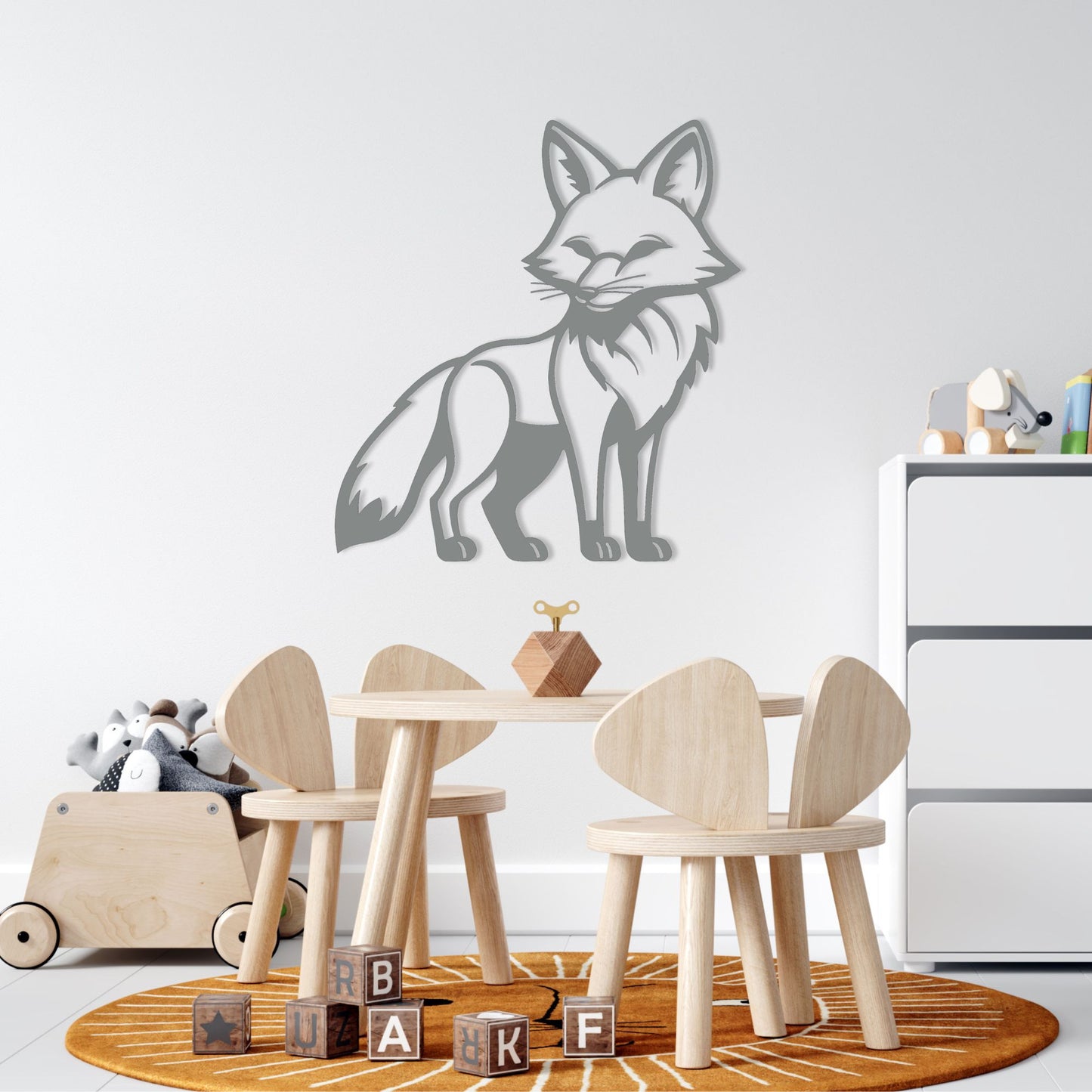 Sly Fox Metal Wall Art, Kids Bedroom Decor, Animal Theme Playroom, Over The Bed Sign, Sons Birthday Gift, Grandson Gift