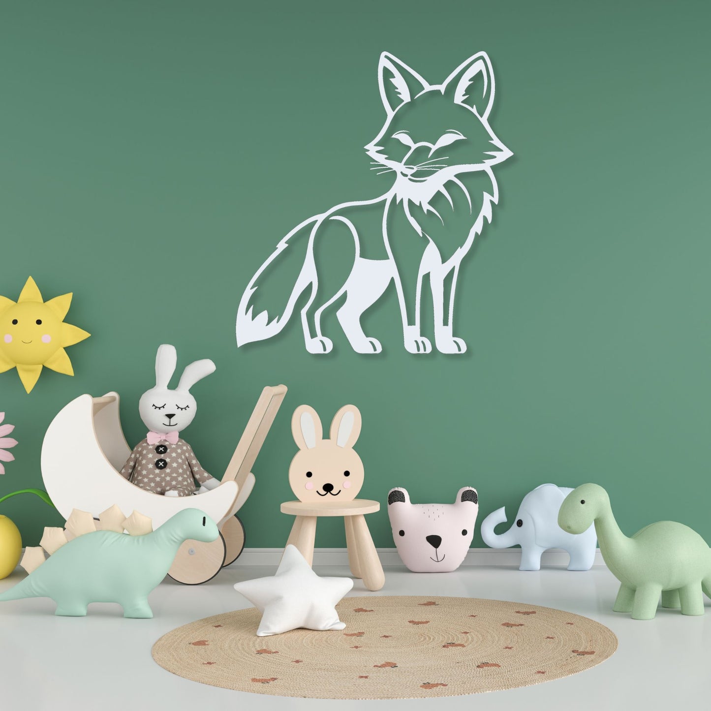 Sly Fox Metal Wall Art, Kids Bedroom Decor, Animal Theme Playroom, Over The Bed Sign, Sons Birthday Gift, Grandson Gift