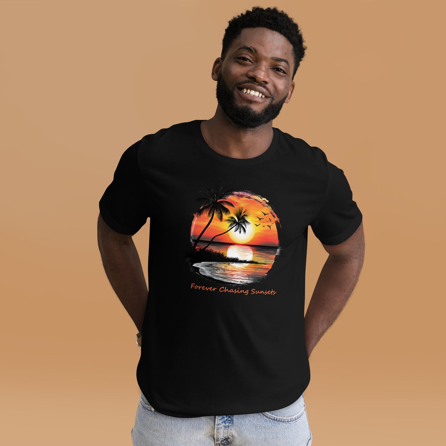 Chasing Sunsets T-shirt, Unisex, Beachy Summertime Vibes, Orange Sunset Rays, Matching Family Tees, Twin Girls Vacation Outfit, Gift For Her