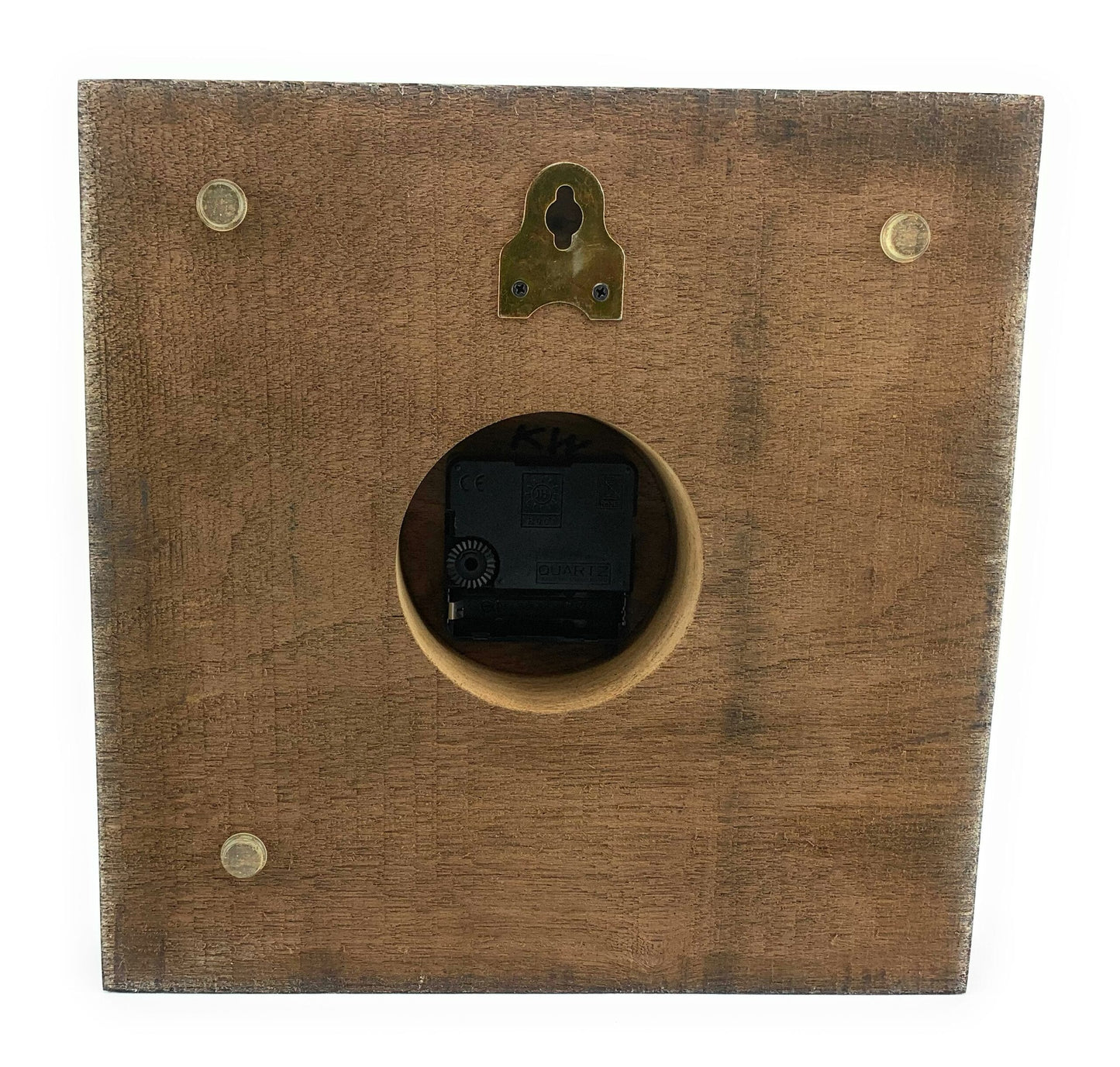 KingWood Reclaimed Walnut Slab "Aurora" Wall Clock with Epoxy Inlay & Steel / Copper
