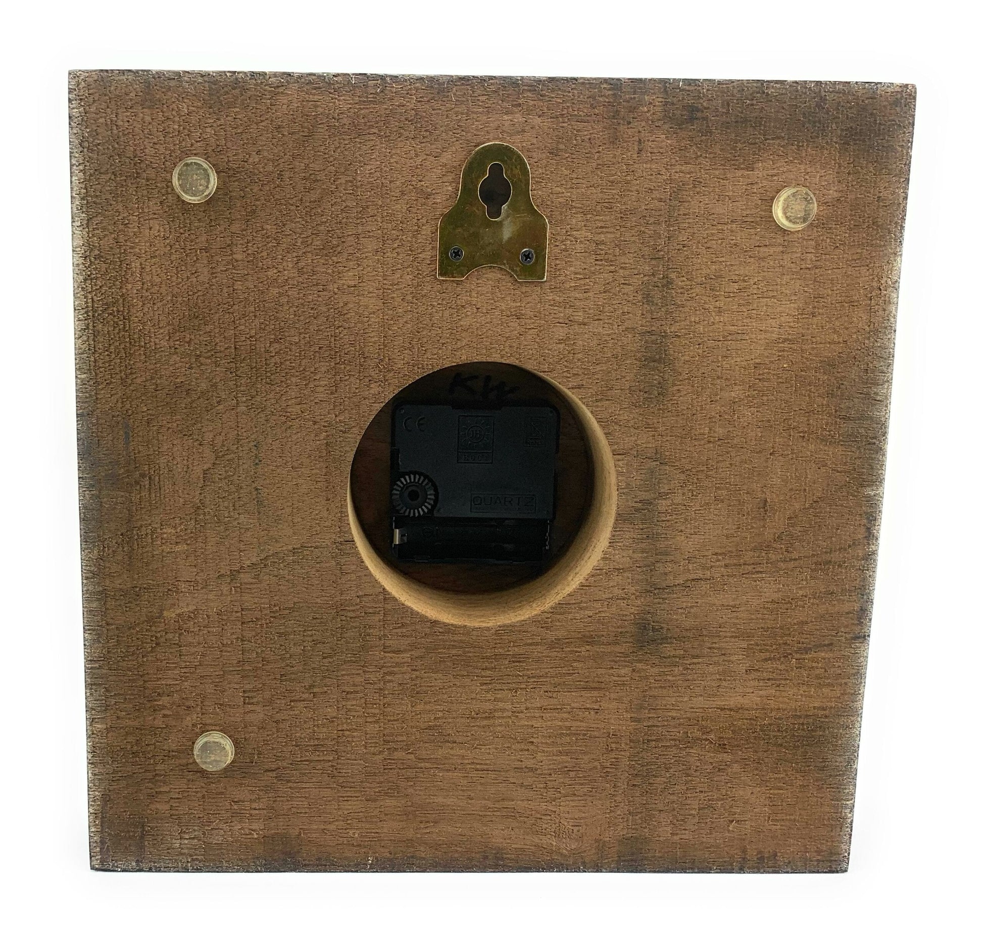 KingWood Reclaimed Walnut Slab "Aurora" Wall Clock with Epoxy Inlay & Steel / Copper
