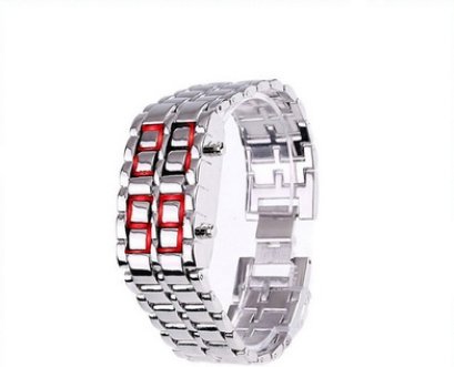 Totally Digital Watch silver with red