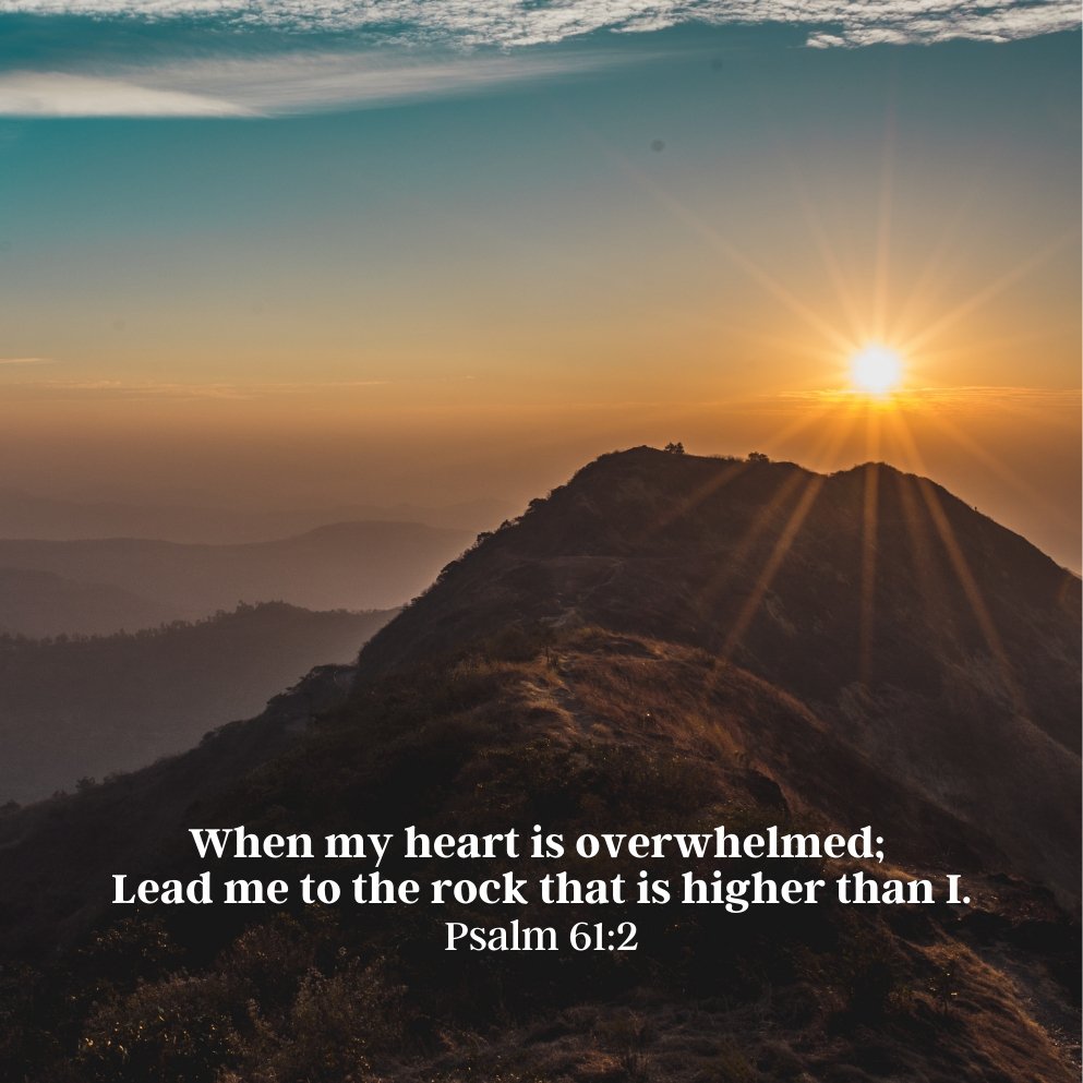 Sacred Cross Necklace, Bible Verse Psalm 61:2, Sunset Mountain card only