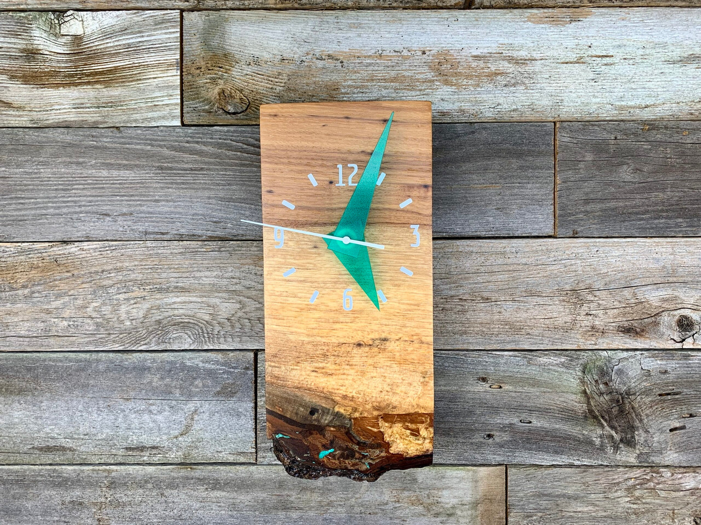 KingWood Live Edge Texas Pecan Slab Wall Clock "Transparency"