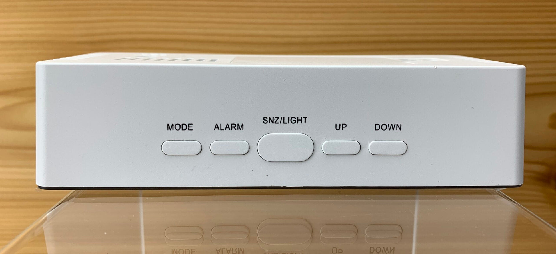 Bedside Mirror LED Alarm Clock, Rectangle