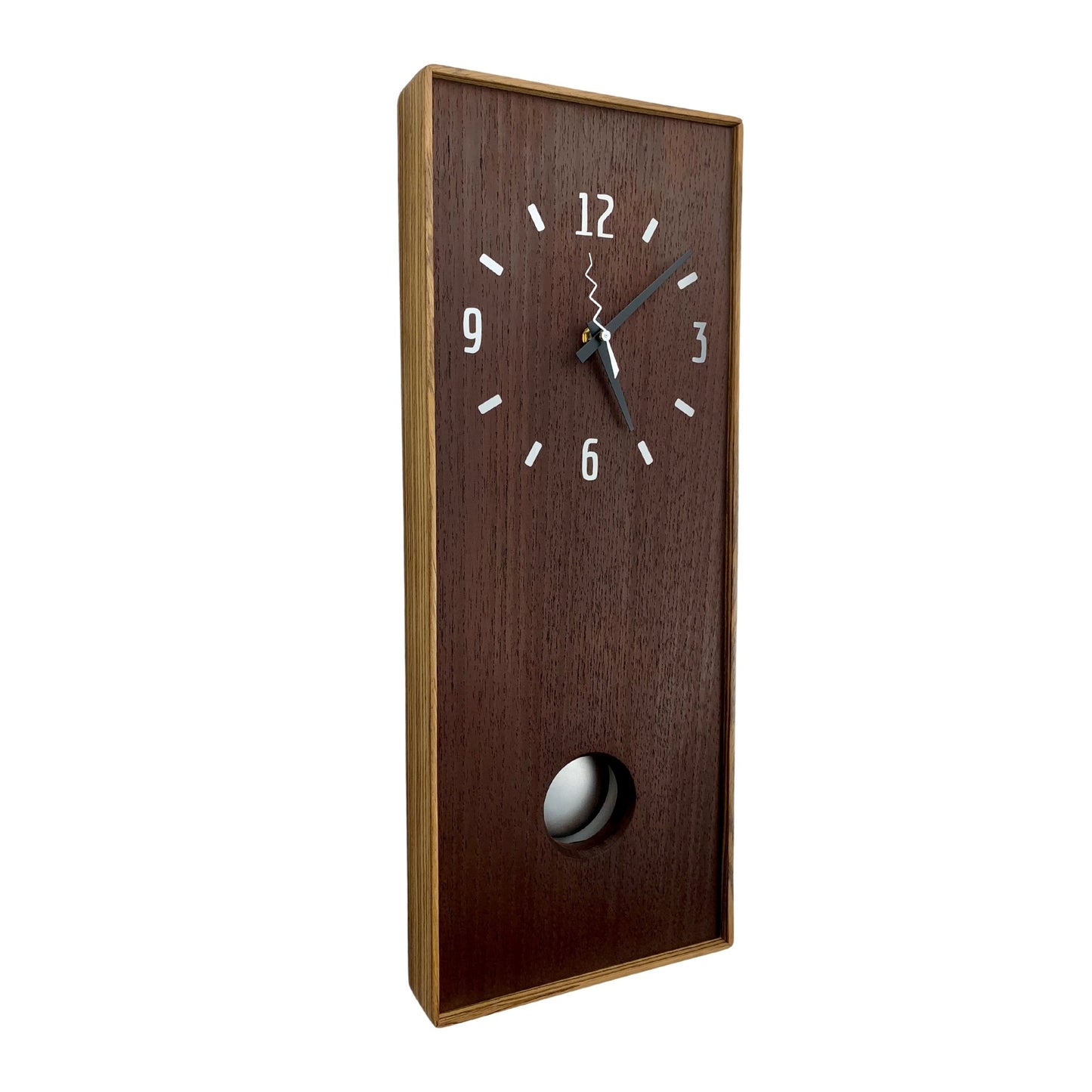SOLD - KingWood Pendulum Clock In Cedar & Zebra Wood